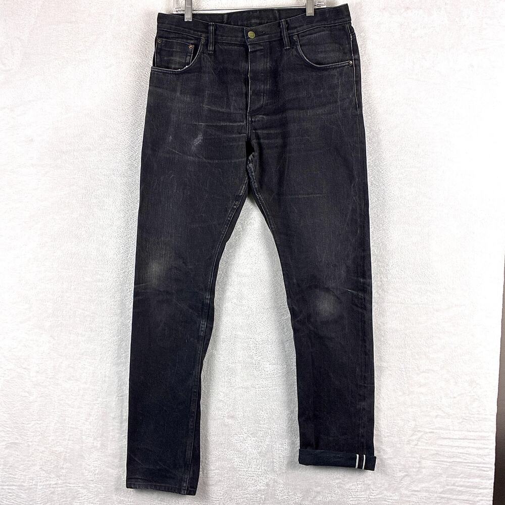Left Field Jeans Mens 36x34 (34x34) Black Maria Selvedge Sulphur Dyed Workwear